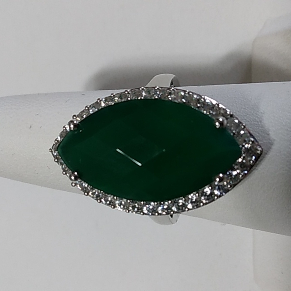 Onyx and Zircon Ring